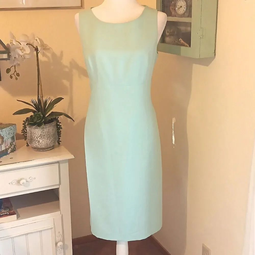 Black Label Evan Picone Mint Green Dress Classic.Wedding Guest.